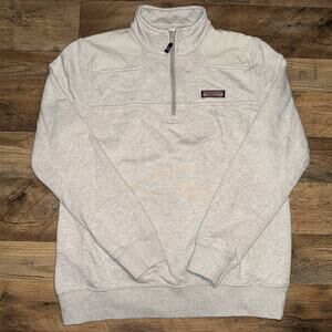 Vineyard Vines Sweatshirt Womens Small Gray Pink Long Sleeve 1/4 Zip Pullover